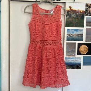 Three Pink Hearts Lace Dress